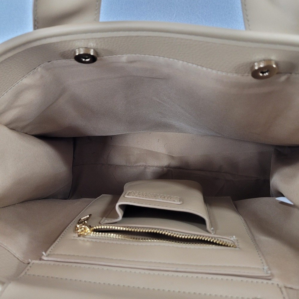 Steve Madden Satchel Bwebber-EL Sandstorm Beige Logo Strap Pouch Bag DT623705 OS - Picture 11 of 16